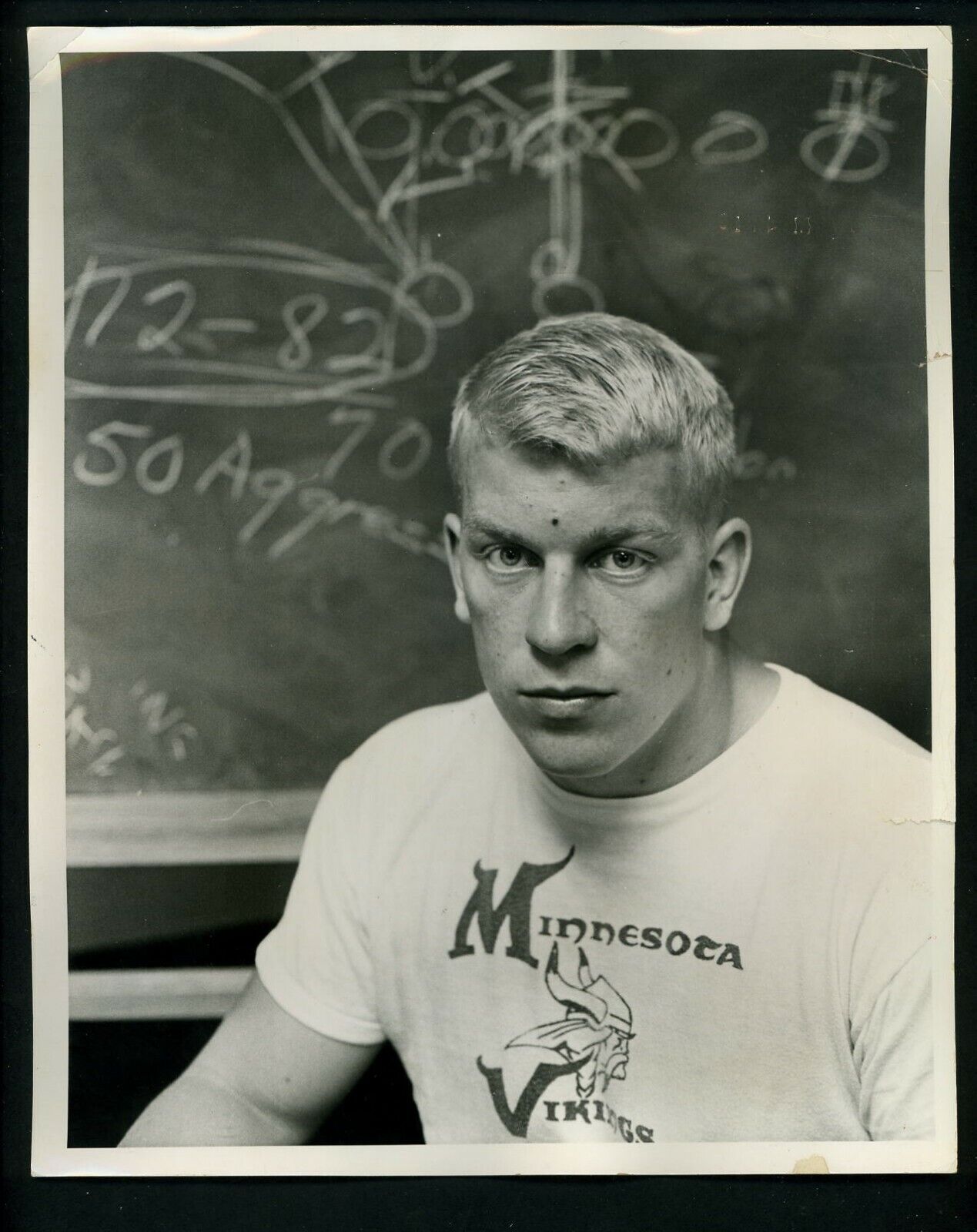 Milt Sunde rookie in football classroom 1964 Press Photo Poster painting Minnesota Vikings