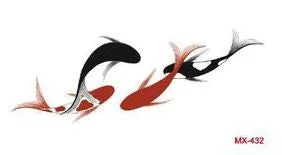 Waterproof Temporary Tattoo Sticker Black and White Fish TaiChi Pattern The Body Art Flash Tatoo Fake Tatto for Woman Men