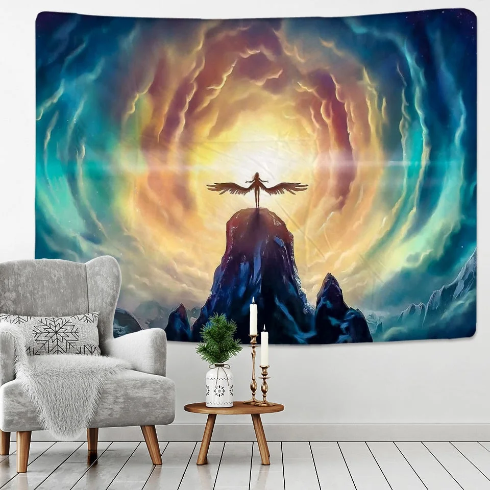 Angel Landing Tapestry Hippie Wall Hanging Blanket Wall Carpet Yoga Mat Home Decor Tapestry