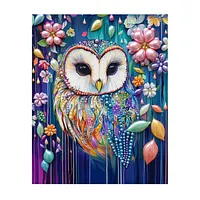 Blossom Colorful Owl - Pearls Painting