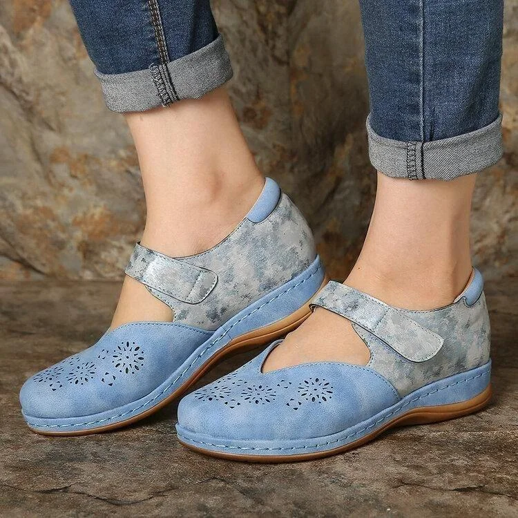 WOW!! Spring Sale 45% Off Cloud Print On Leather Women Slip On Shoes