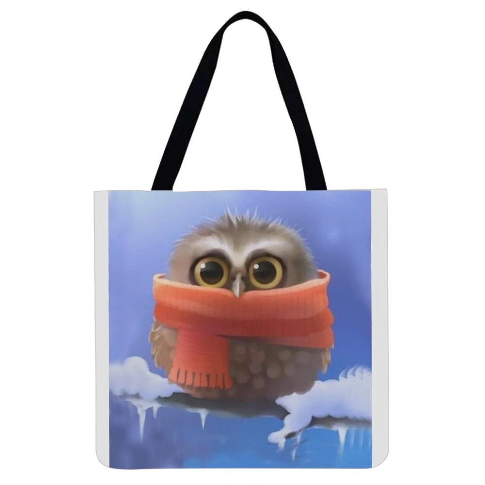Linen Tote Bag -  Owl