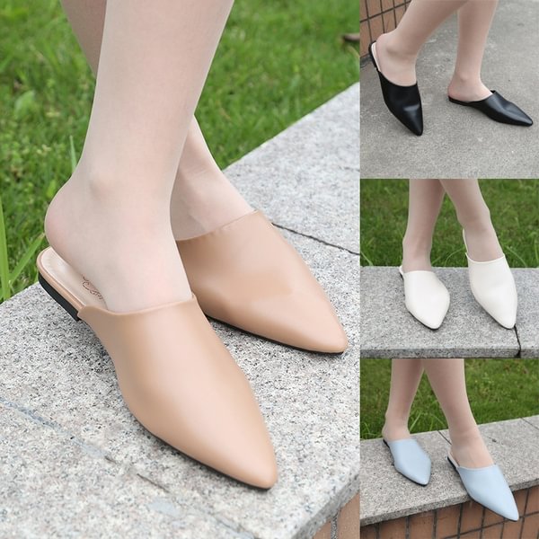 Woman Summer Slippers Sandals Pu Solid Outside Flat With Slides Modern Stylish Shoes - Shop Trendy Women's Fashion | TeeYours