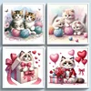 (Multi Style)Two Kittens Playing With Yarn-Full Embroidery 3 strands 11CT Stamped Cross Stitch-40*40CM