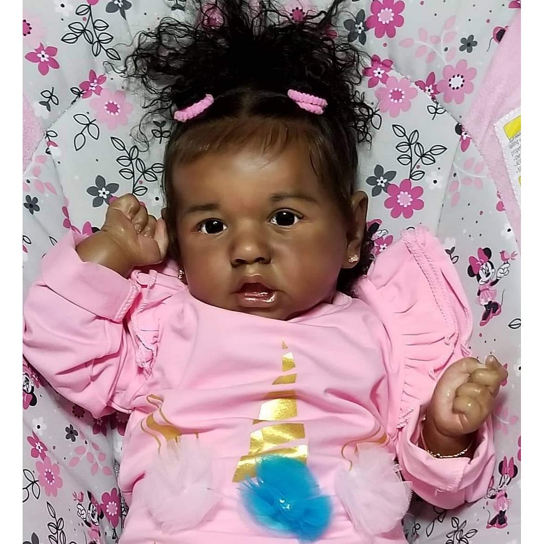 [Heartbeat💖 & Sound🔊] Real Life Baby Dolls Saskia Black 20'' Handmade Rohde Silicone Reborn Baby Toddler Doll Girl -jizhi® - [product_tag] Creativegiftss.com