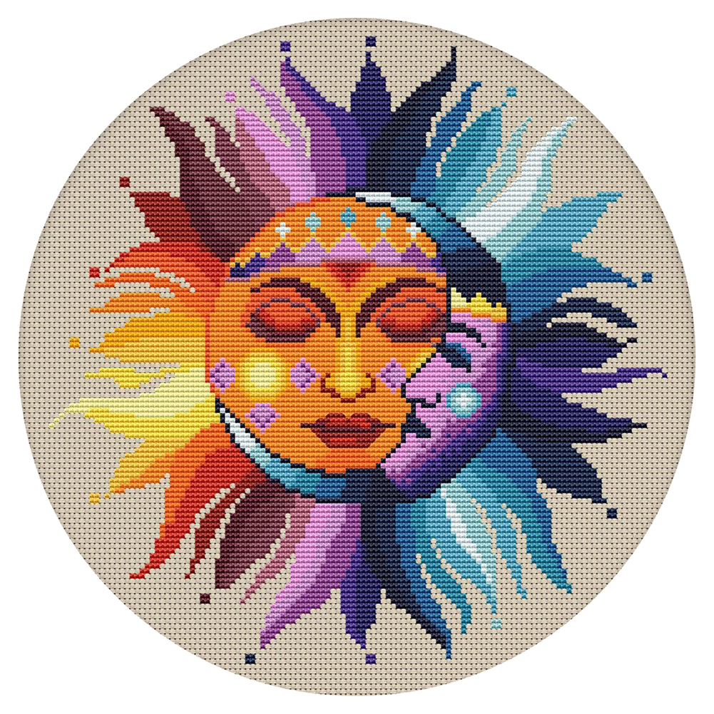 

Cartoon Sun - 11CT Stamped Cross Stitch - 40*40CM, 501 Original