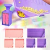 (US Only)6Pcs Diamond Art Tray Rhinestone Sorting Tray Diamond Painting Tray(Pink Purple)
