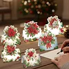 6pcs DIY Christmas Atmosphere 3D standing Diamond Painting Greeting Card