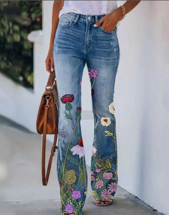 Churchf Churchf Plus Size Women's 2024 Ebay Large Size Women's Casual Pants Digital Print Pattern Pants
