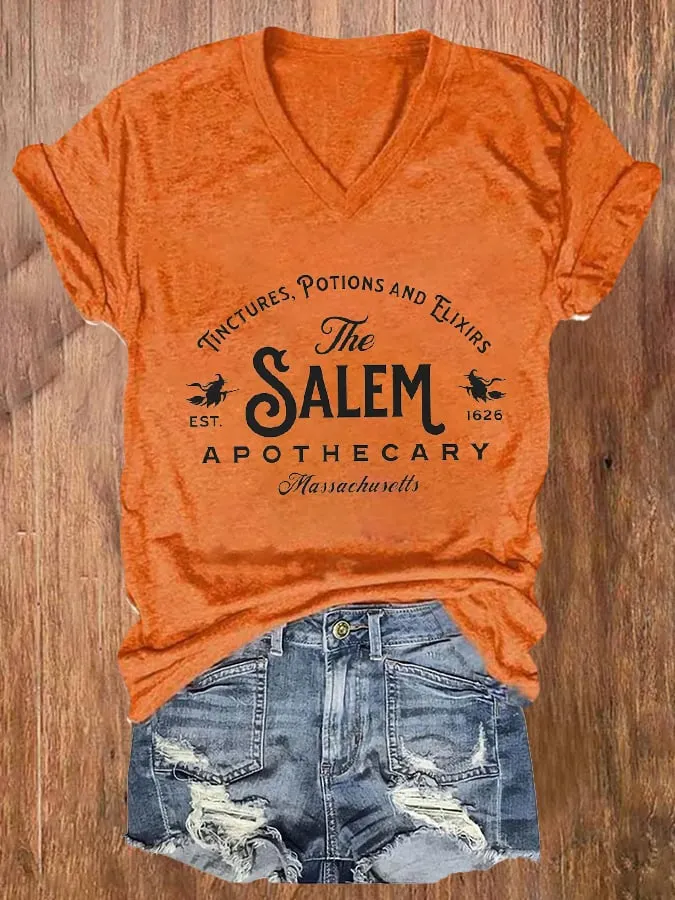 Women's Halloween Salem Massachusetts Print T-Shirt