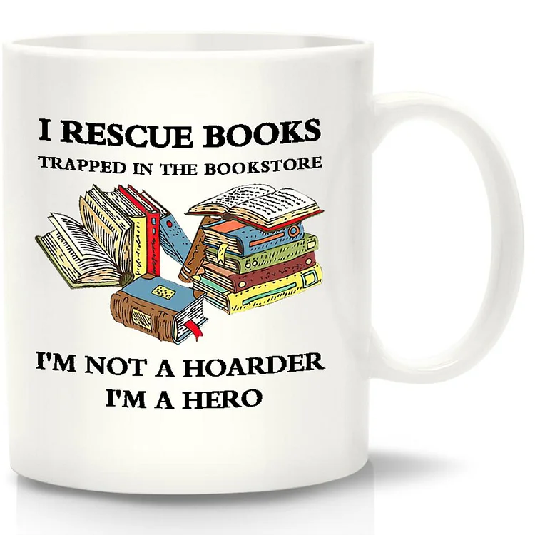 I rescue books trapped in the bookstore White Mug-Annaletters