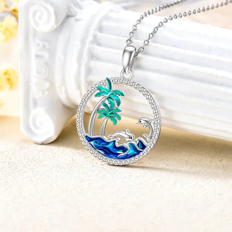 S925 Keep Palm and Carry on Palm Tree Necklace