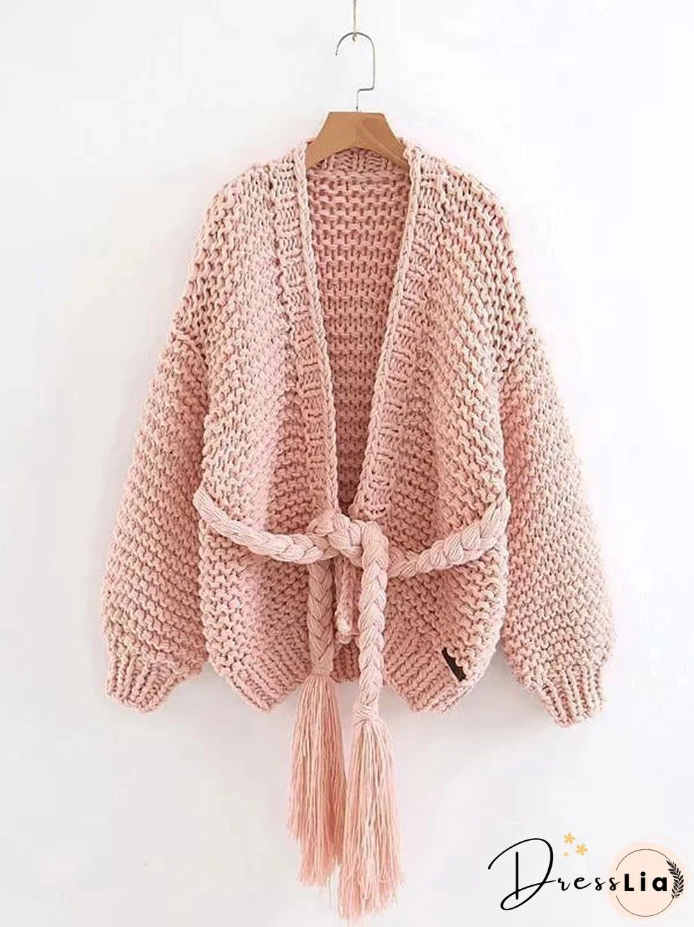 Hollow Knitting Bandage Long Sleeves Cardigan Tops