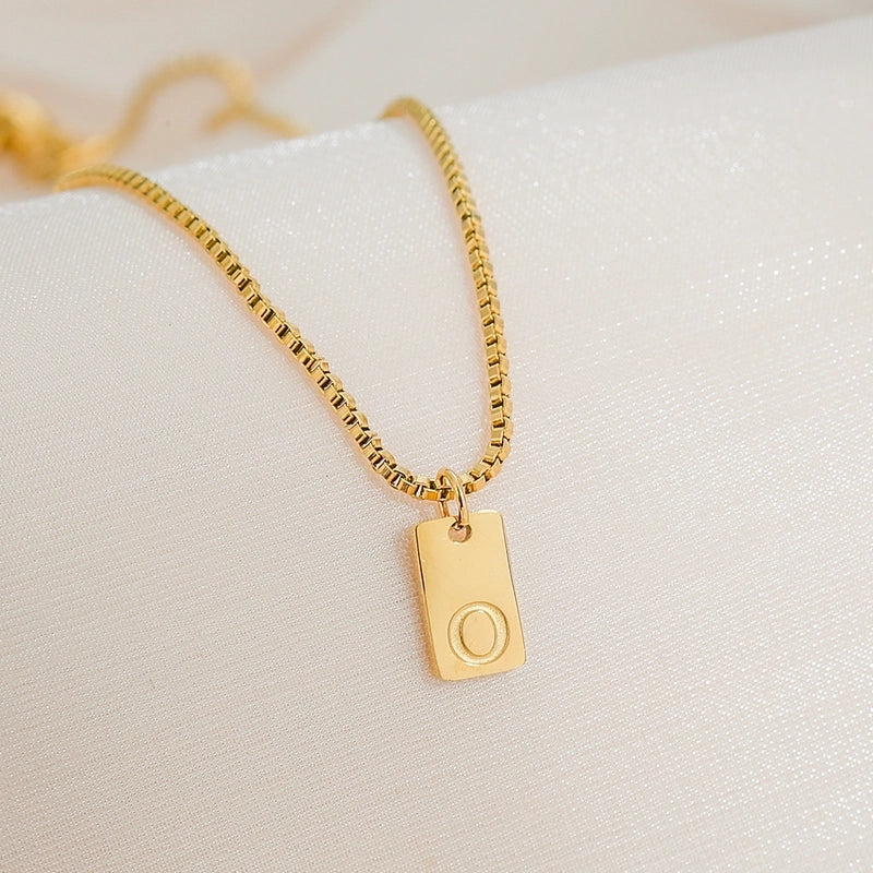 Minimalist Letter 304 Stainless Steel 18K Gold Plated Pendant Necklace