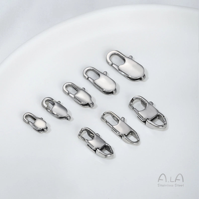 1 Piece 6*11mm Titanium Steel Solid Color Polished Jewelry Buckle Jewelry Accessories