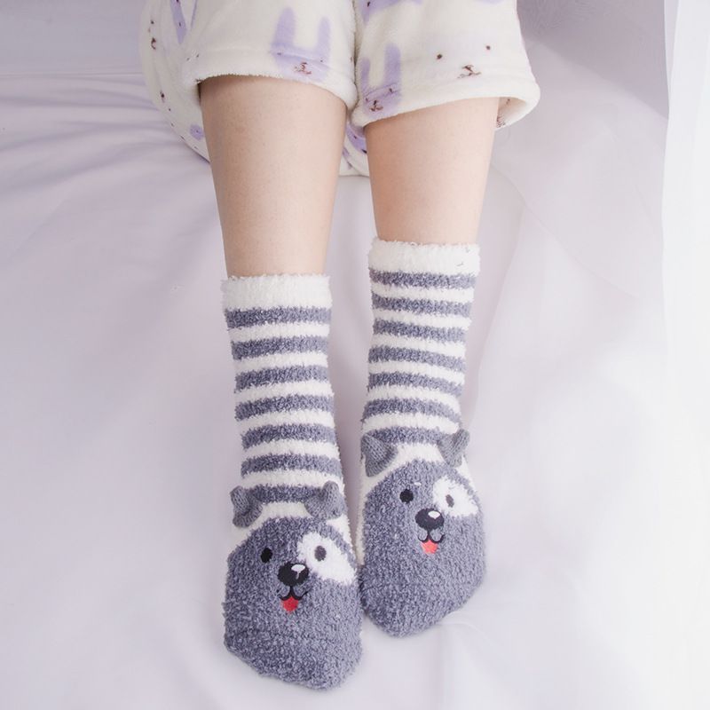  thdmladies Cute Warm Coral Fleece Socks thedmladies