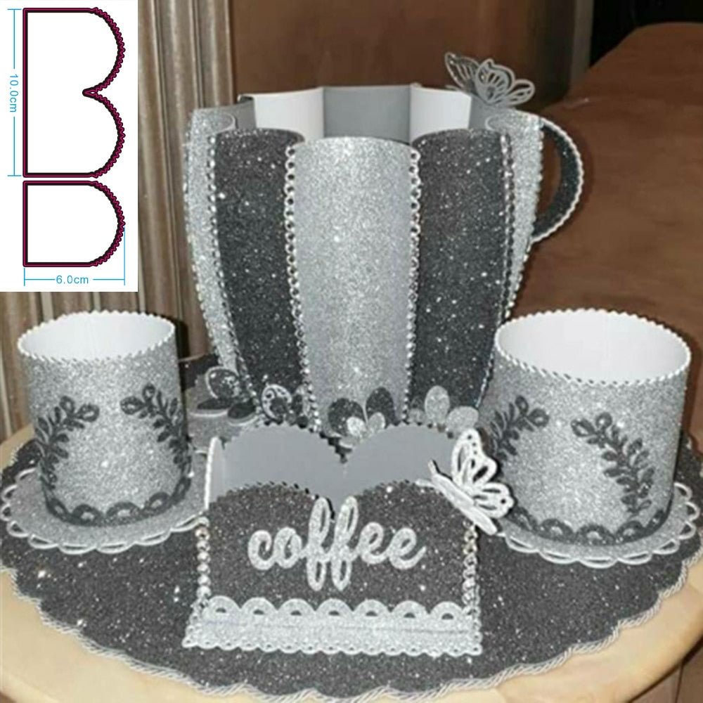 New Coffee Set Frame metal cutting die mould scrapbook decoration embossed photo album decoration card making DIY handicrafts
