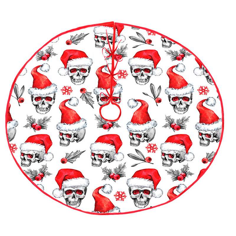 Dead Skulls Snowflake Christmas Tree Bottom Decoration Skirt - Livereid