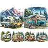 Camping en plein air-plein rond diamant peinture-30 * 30cm