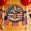 Diamond Painting Single-Sided Acrylic God Bless America - Cross Hanging Pendant Sun Catcher for Home Garden Wall Door