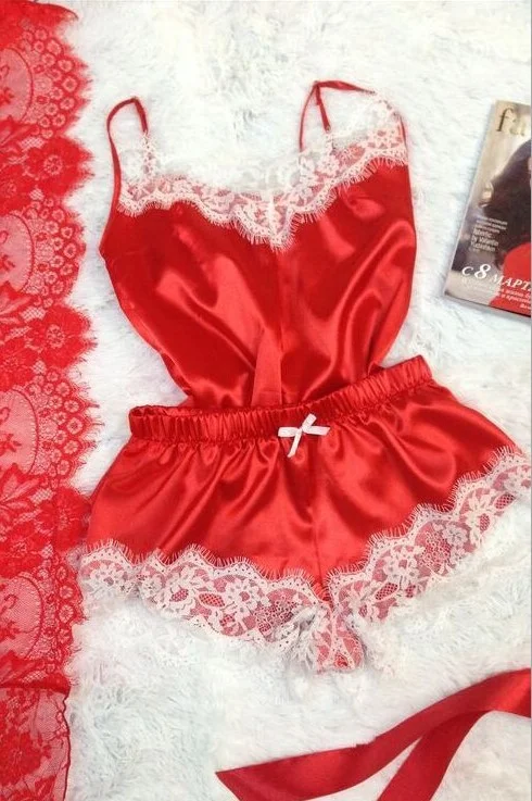Brownm Exploding Pajamas Simulation Silk Pyjamas Large-Size Home Underwear Pajamas Skirt Ebay1090