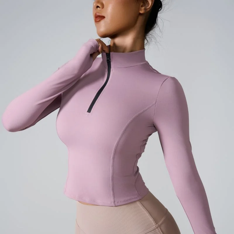 Shape-fitting skinny athletic long-sleeved tops
