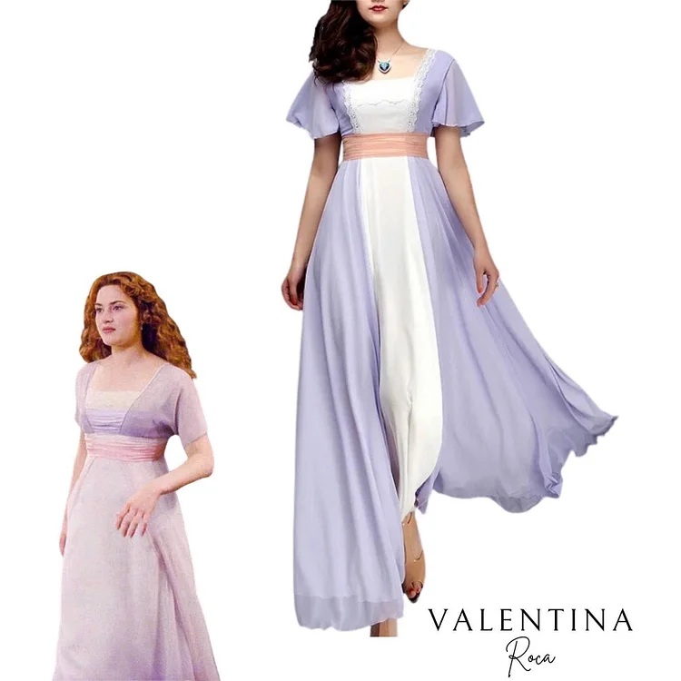 Women Titanic Rose Cosplay Costume Titanic Evening Dress 