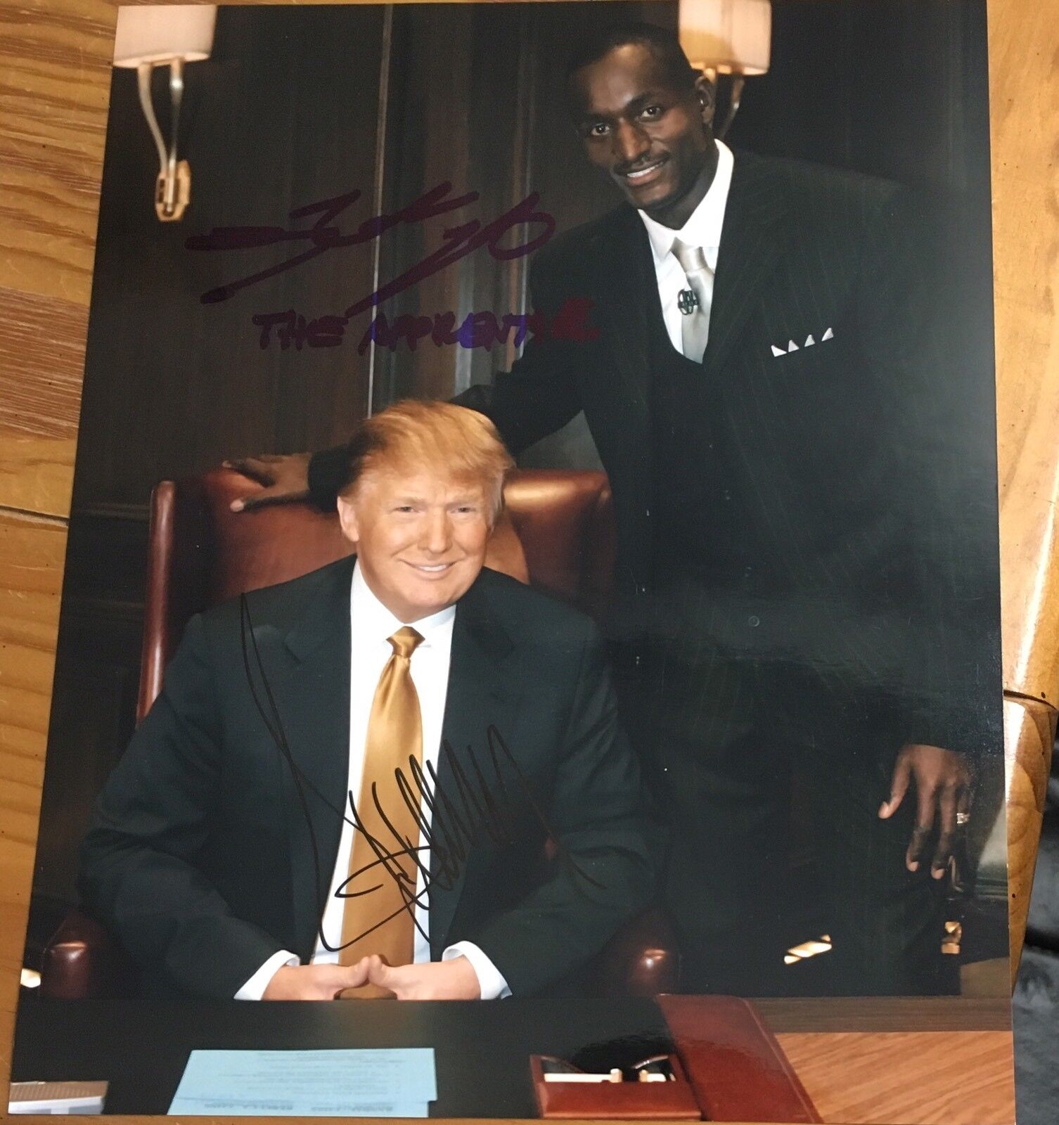 DONALD TRUMP SIGNED FULL AUTOGRAPH VINTAGE VERY RARE PRESIDENT APPRENTICE Photo Poster painting