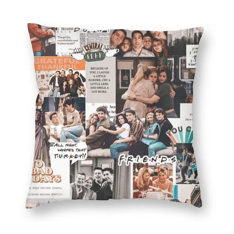 Vintage Friends Poster Cushion Cover TV Show Pillowcase Living Room Pillowcase Home Decor
