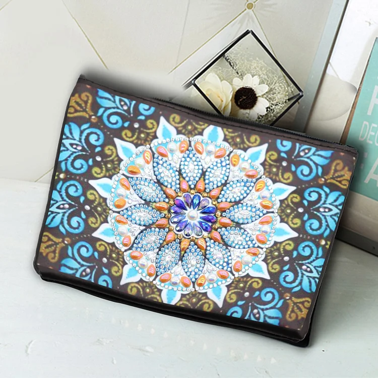 Diamond painting package DIY special-shaped diamond | Blue flower| handbag