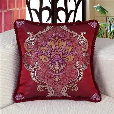 European Luxury Cushion Cover Floral Embroidered Pillow Case Home Decor Cushions For Sofa Living Room 50*50cm Throw Pillow Cover