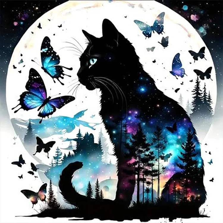 Halloween Cat - Full Round - Diamond Painting(30*30cm)