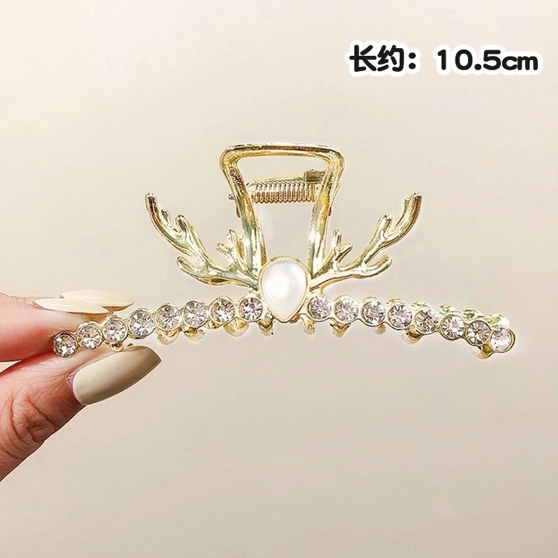 Simple Metal Catch Clip Large Shower Pearl Shark Clip