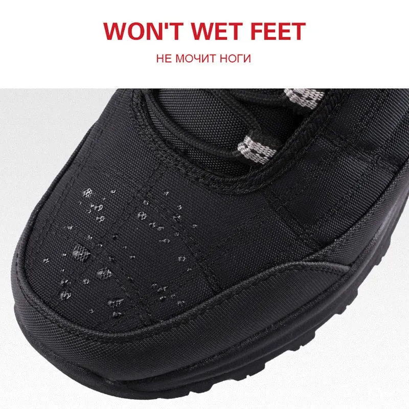 Men's Casual Shoes Winter Boots Plush Velvet Non-slip Warm Snow Boots With fur Wear-resistant High-top Working Cotton Shoes Ma