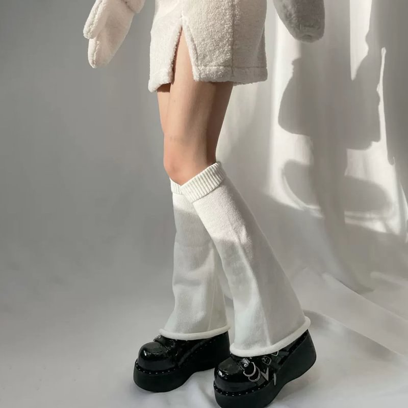 JAPANESE JK FLARED KNIT LEG WARMERS