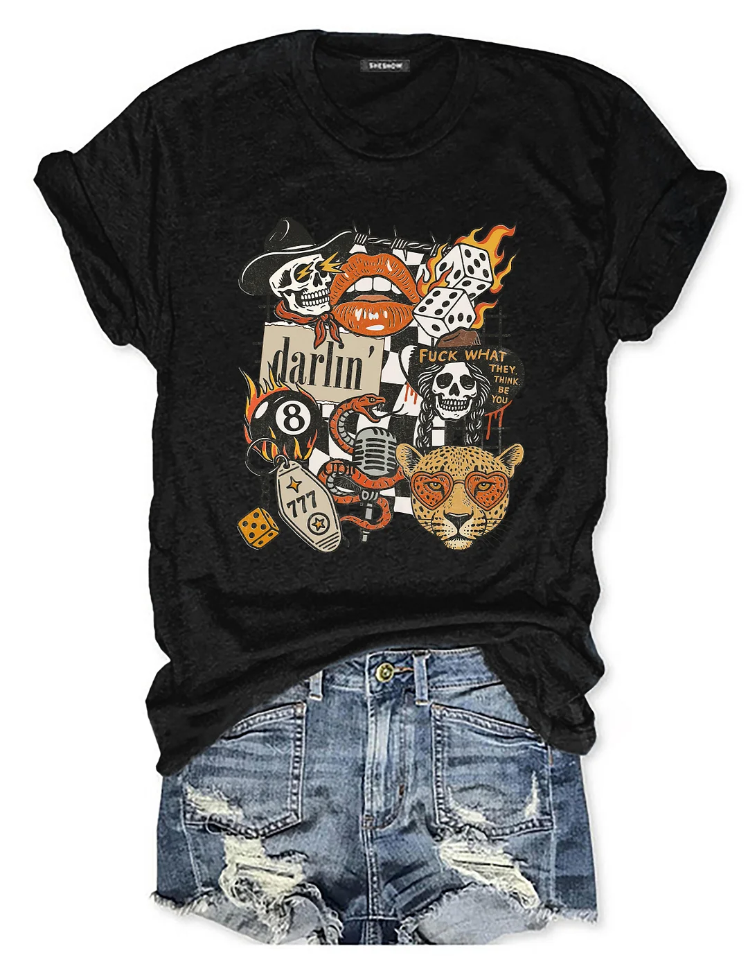 Western Punk Collage T-shirt