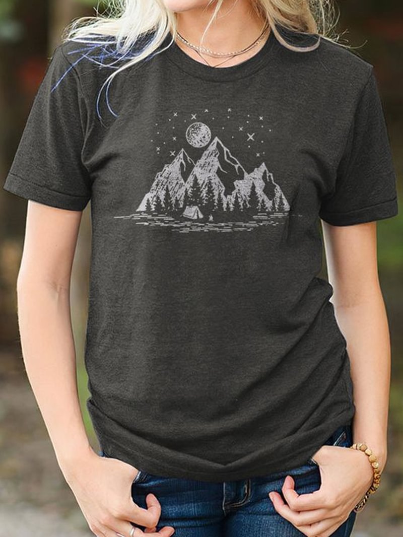 Mountain Forest Camping Printed Women's T-Shirt in  mildstyles