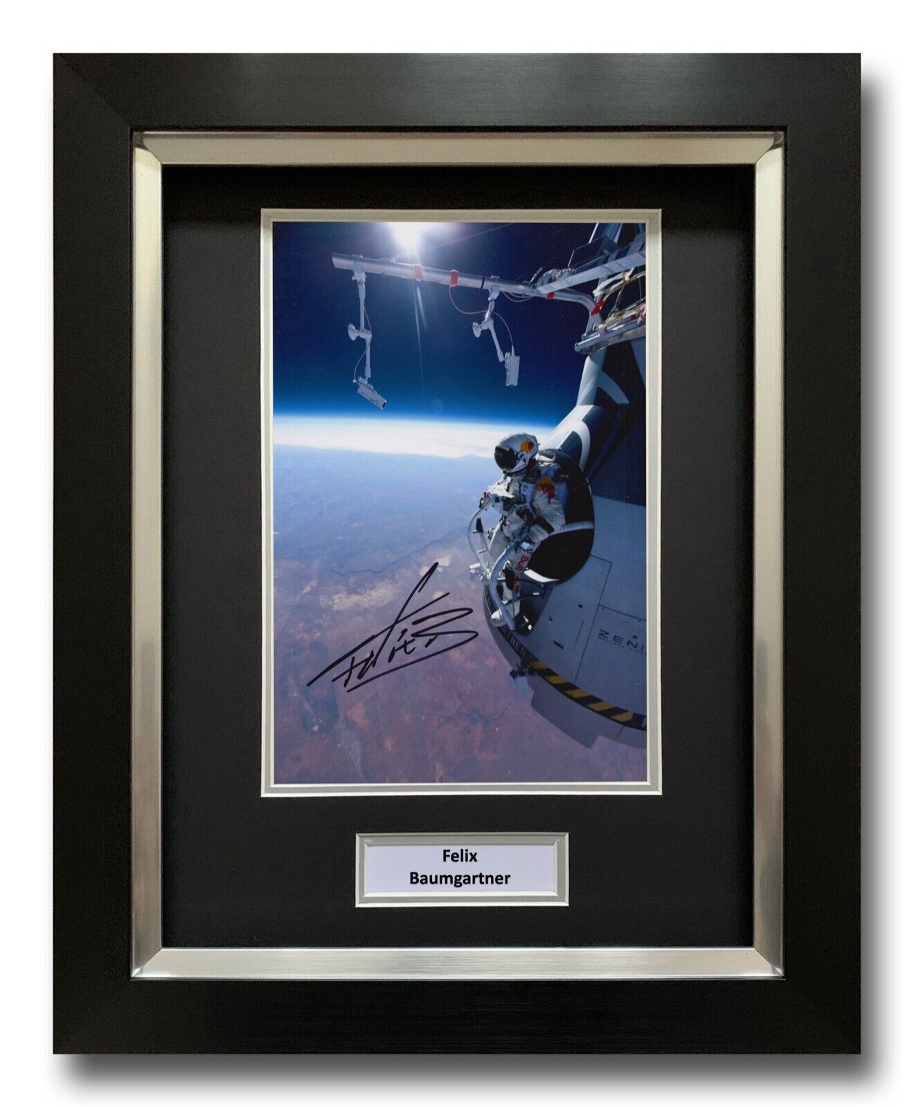 FELIX BAUMGARTNER HAND SIGNED FRAMED Photo Poster painting DISPLAY SPACE JUMP AUTOGRAPH 3