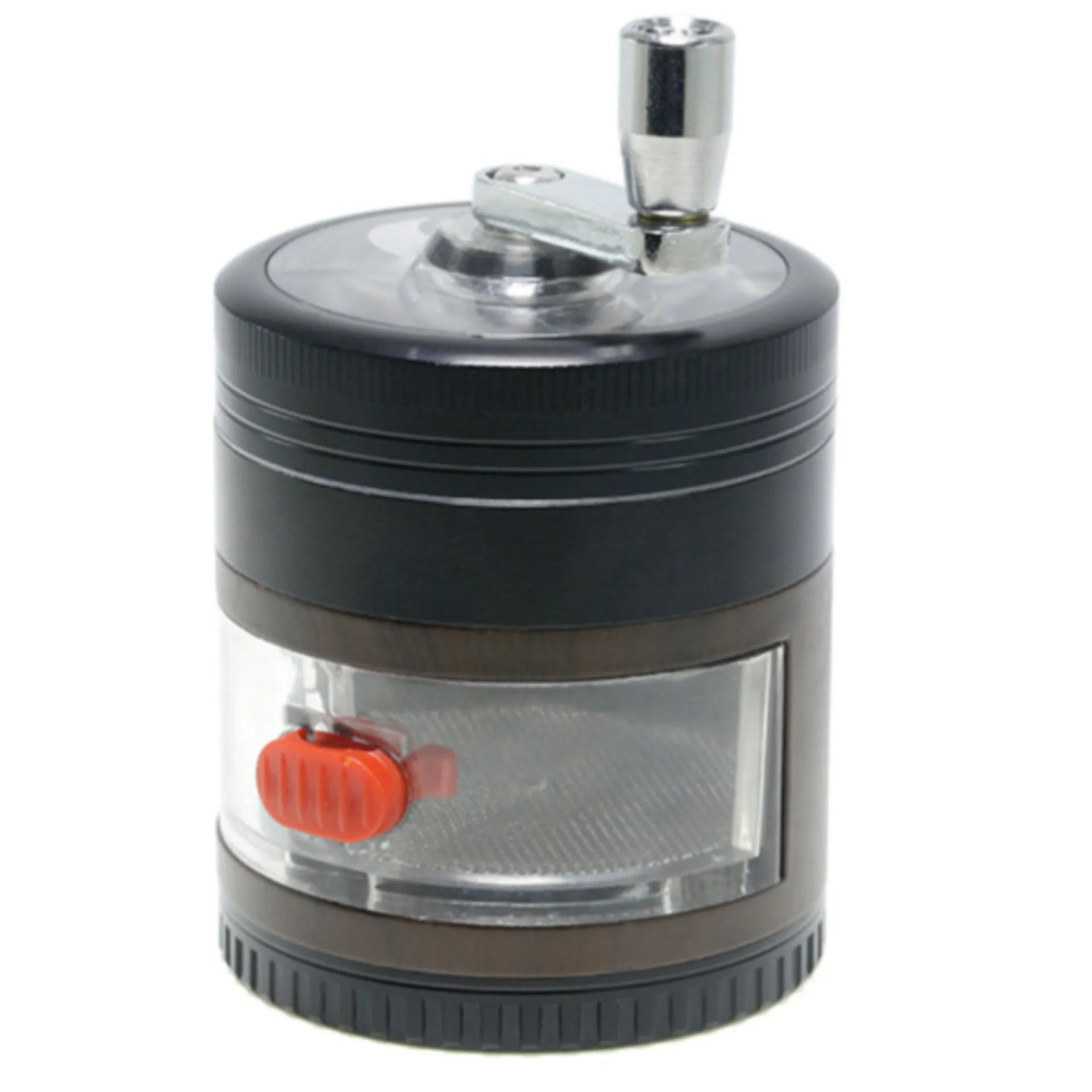 4 Part 63MM Zinc Alloy Rocker Type With Drawer  Grinder-Black Color