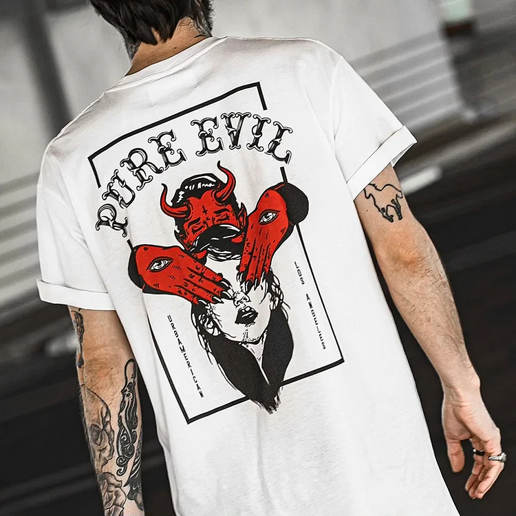 PURE EVIL print men's T-shirt