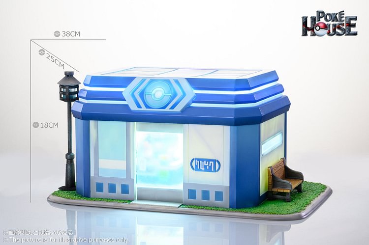 Pre-order 1/20 Scale World Zukan Poké Mart with LED - Pokemon Resin Statue - POKE HOUSE Studio 