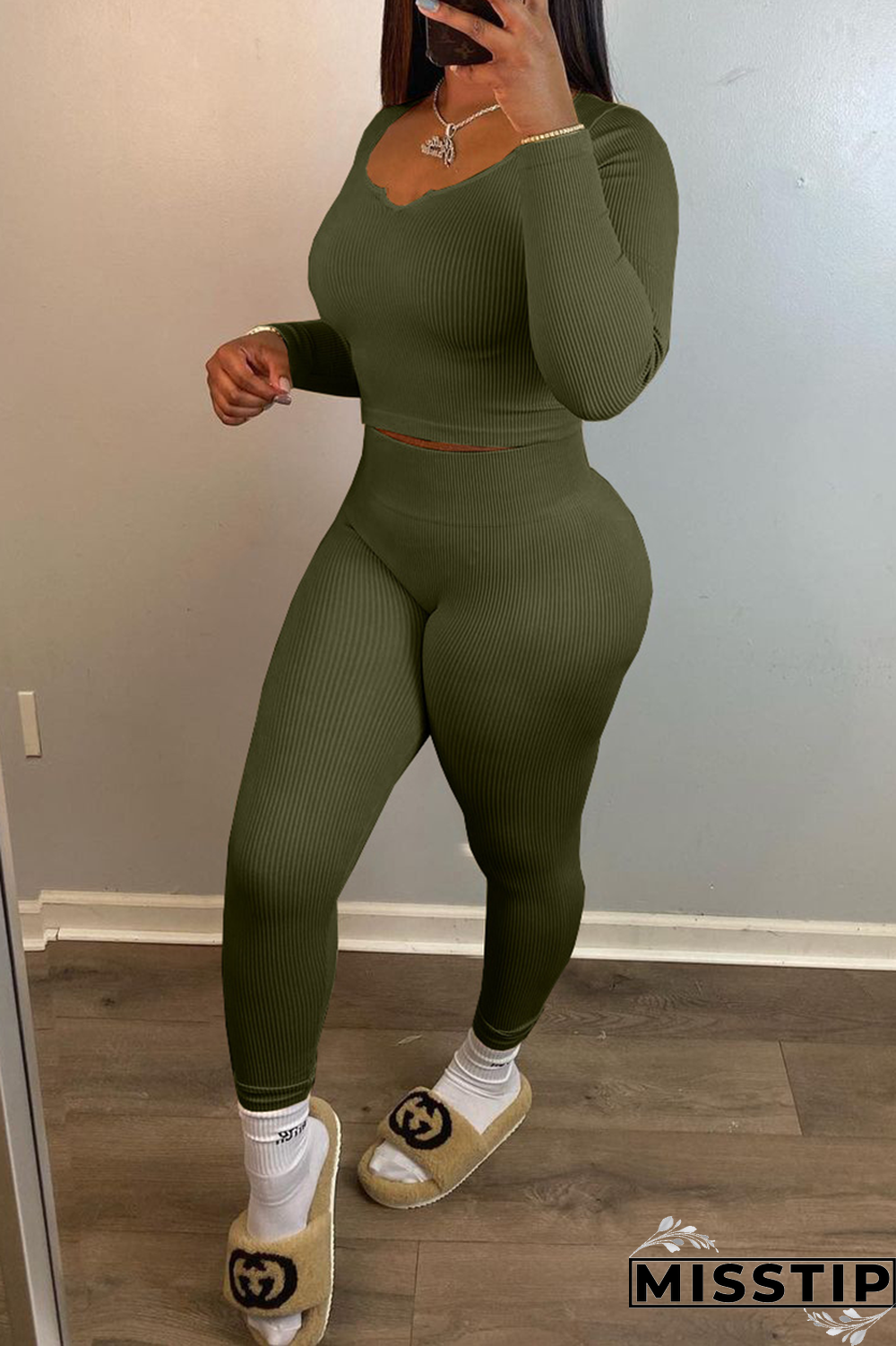 Burgundy Casual Solid Patchwork V Neck Long Sleeve Two Pieces