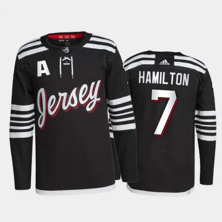 Men's New Jersey Devils #7 Dougie Hamilton  2021/22 Black Stitched Jersey