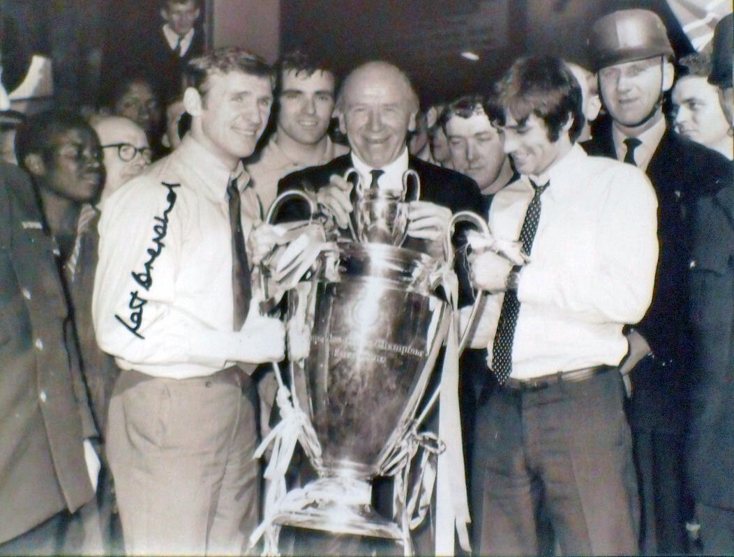 PADDY CRERAND SIGNED MANCHESTER UNITED 1968 EUROPEAN CUP FINAL Photo Poster painting PROOF COA