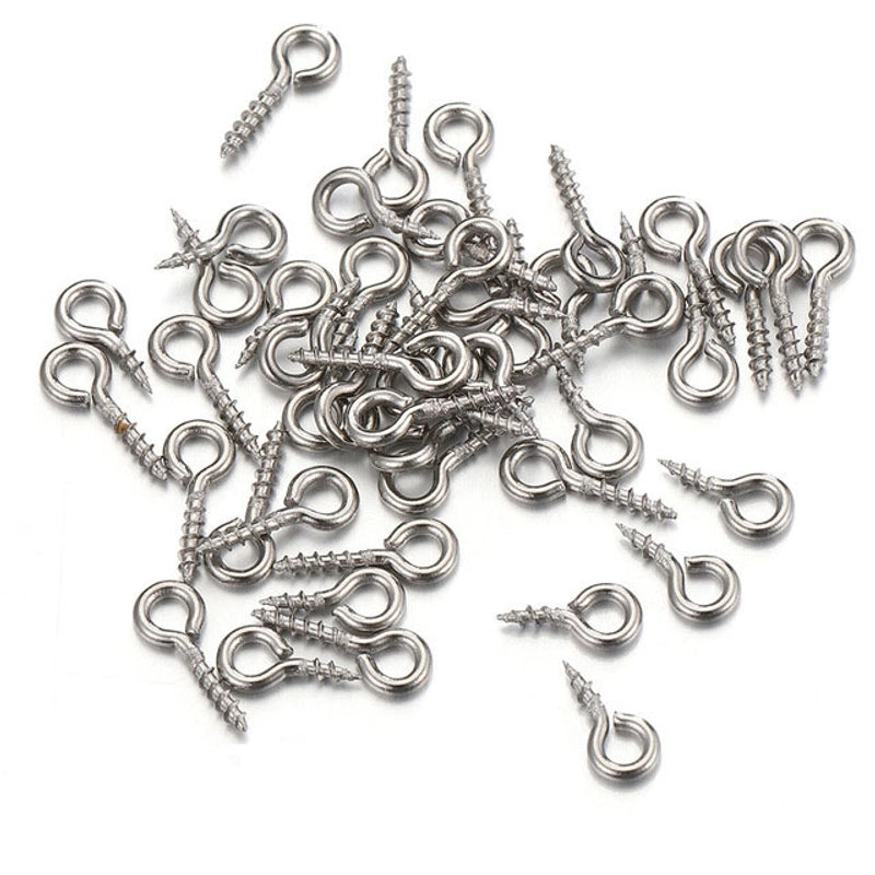 50 PCS/Package 304 Stainless Steel Geometric Screw Ornament Accessories