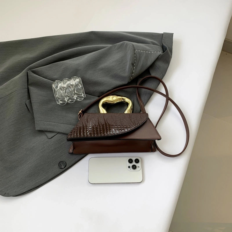 Crocodile Pattern Bag Women’s Handbag Personalized Pu Shoulder Messenger Bag