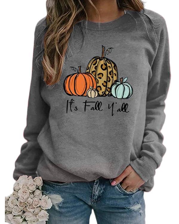 Halloween Print Pumpkin Cotton Sweatshirt - Chicaggo