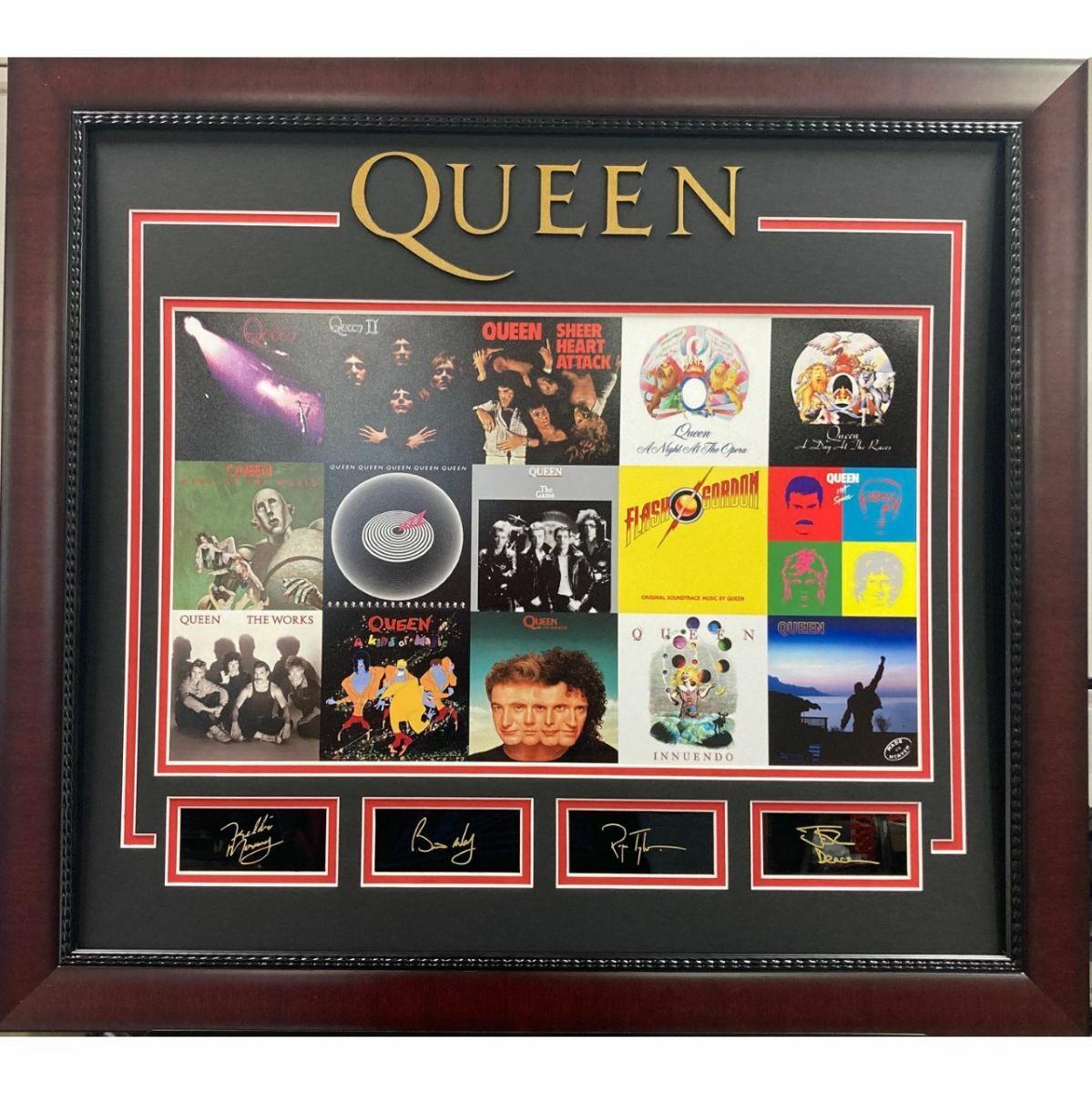 Framed Queen Complete Discography Laser Engraved Facsimile Autographs Auto Photo Poster painting