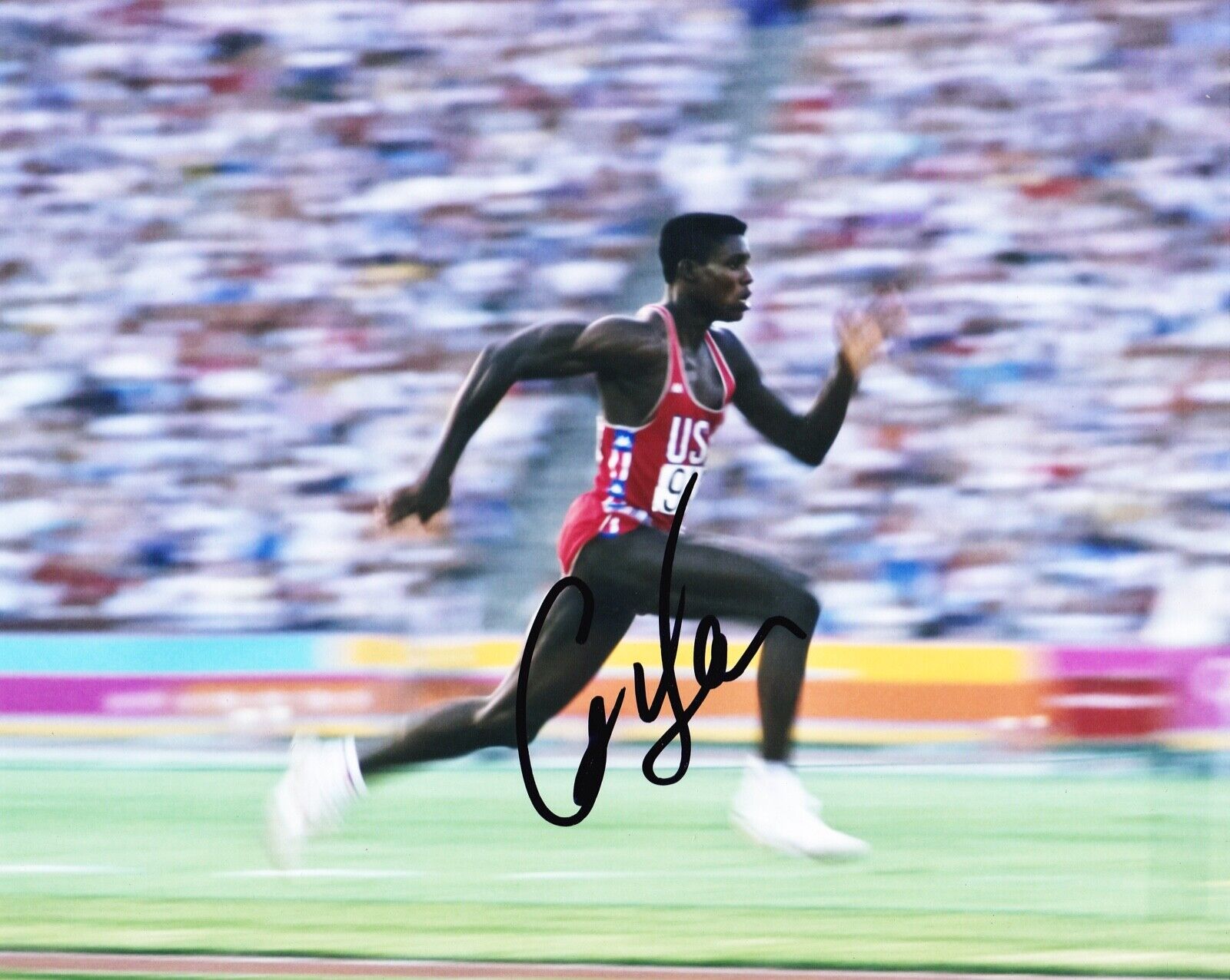 Carl Lewis Signed 10X8 Photo Poster painting DISPLAY Olympic Legend USA AFTAL COA (C)