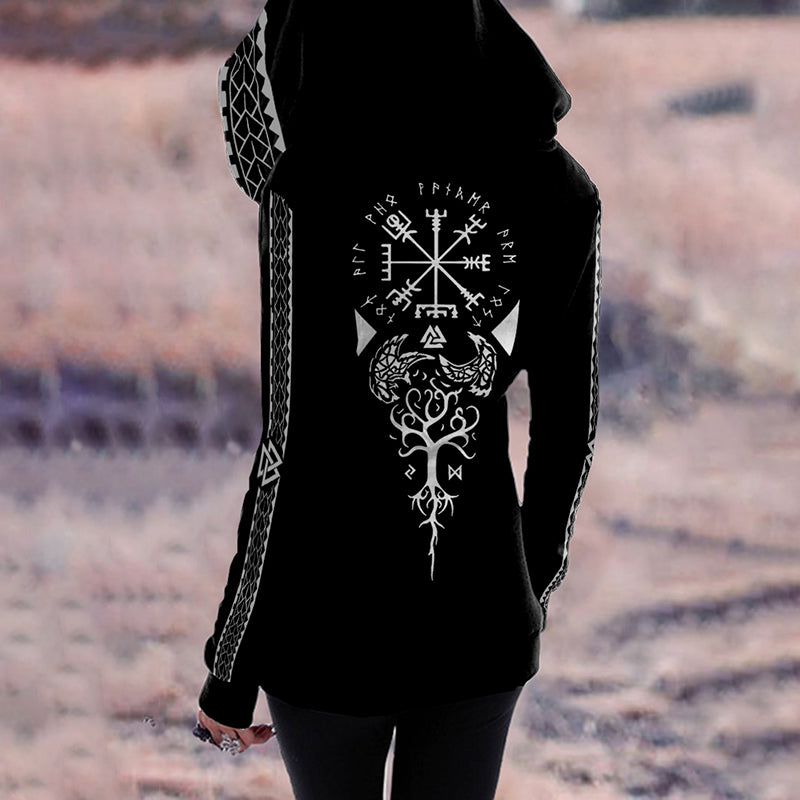 Vintage Tribal Bird Viking Ethnic Graphics Hoodie